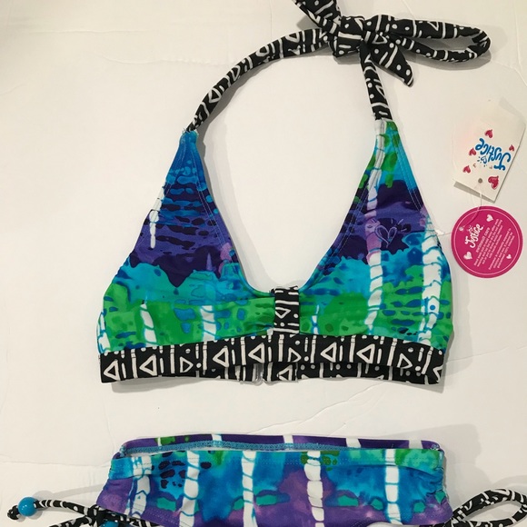Justice Size 6 Bikini Swim Suit NWT 2 Piece Cute! - Picture 2 of 8